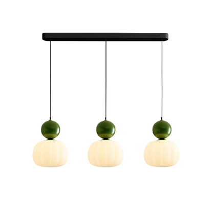 Hanglamp Art Deco met Opaalglasbol en Gekleurde Sfeerbol