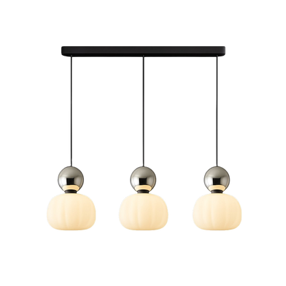 Hanglamp Art Deco met Opaalglasbol en Gekleurde Sfeerbol