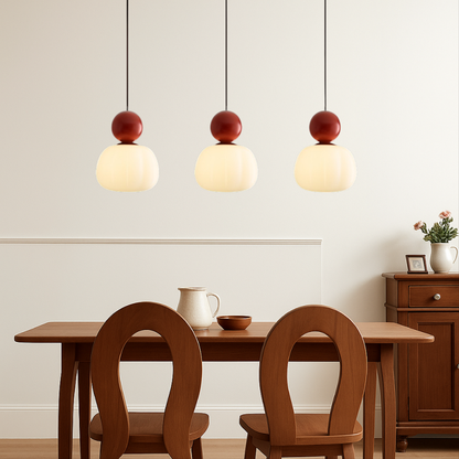Hanglamp Art Deco met Opaalglasbol en Gekleurde Sfeerbol