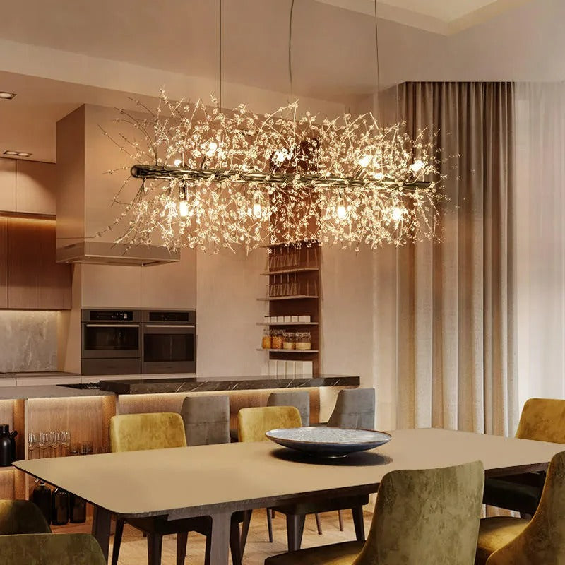 Hanglamp Art Deco met Paardenbloem Design en Verstelbare Hoogte