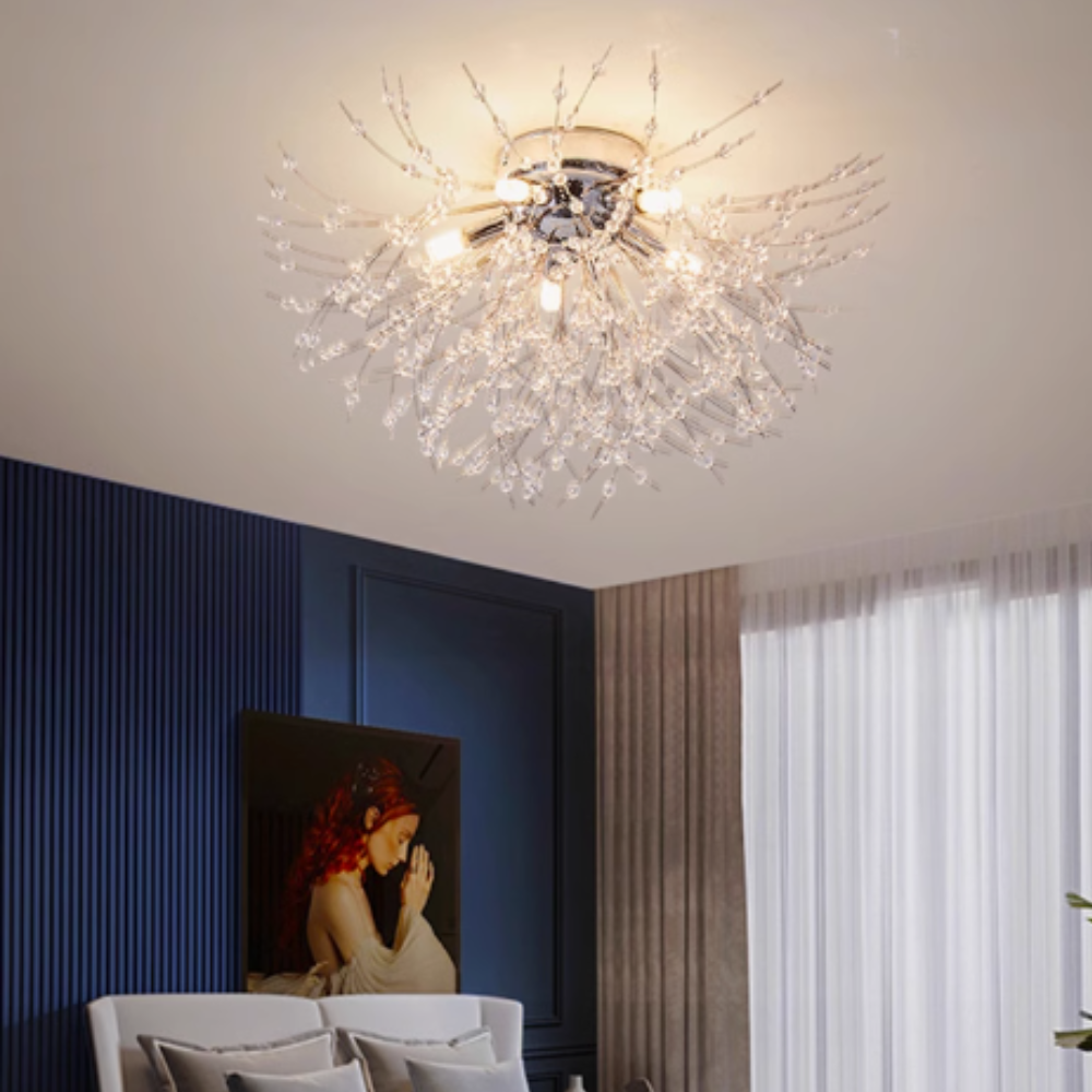 Hanglamp Art Deco met Paardenbloem Design en Verstelbare Hoogte