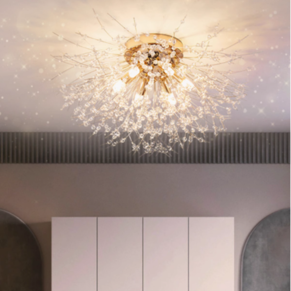 Hanglamp Art Deco met Paardenbloem Design en Verstelbare Hoogte