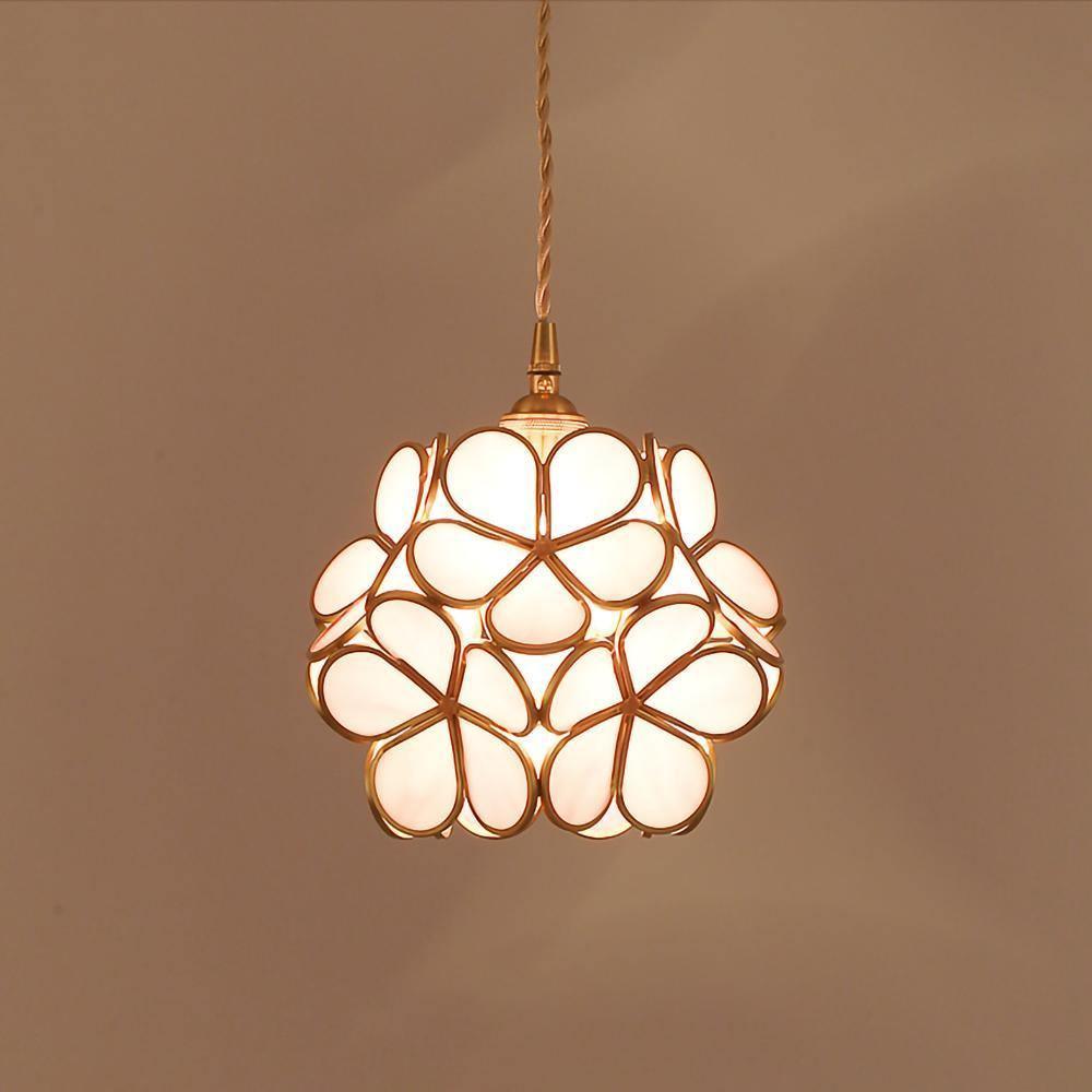 Hanglamp Bohemian met Bloemblaadjes Glas en Messing Fitting