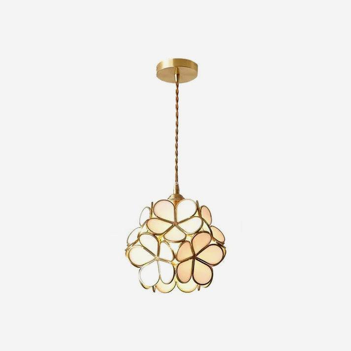 Hanglamp Bohemian met Bloemblaadjes Glas en Messing Fitting