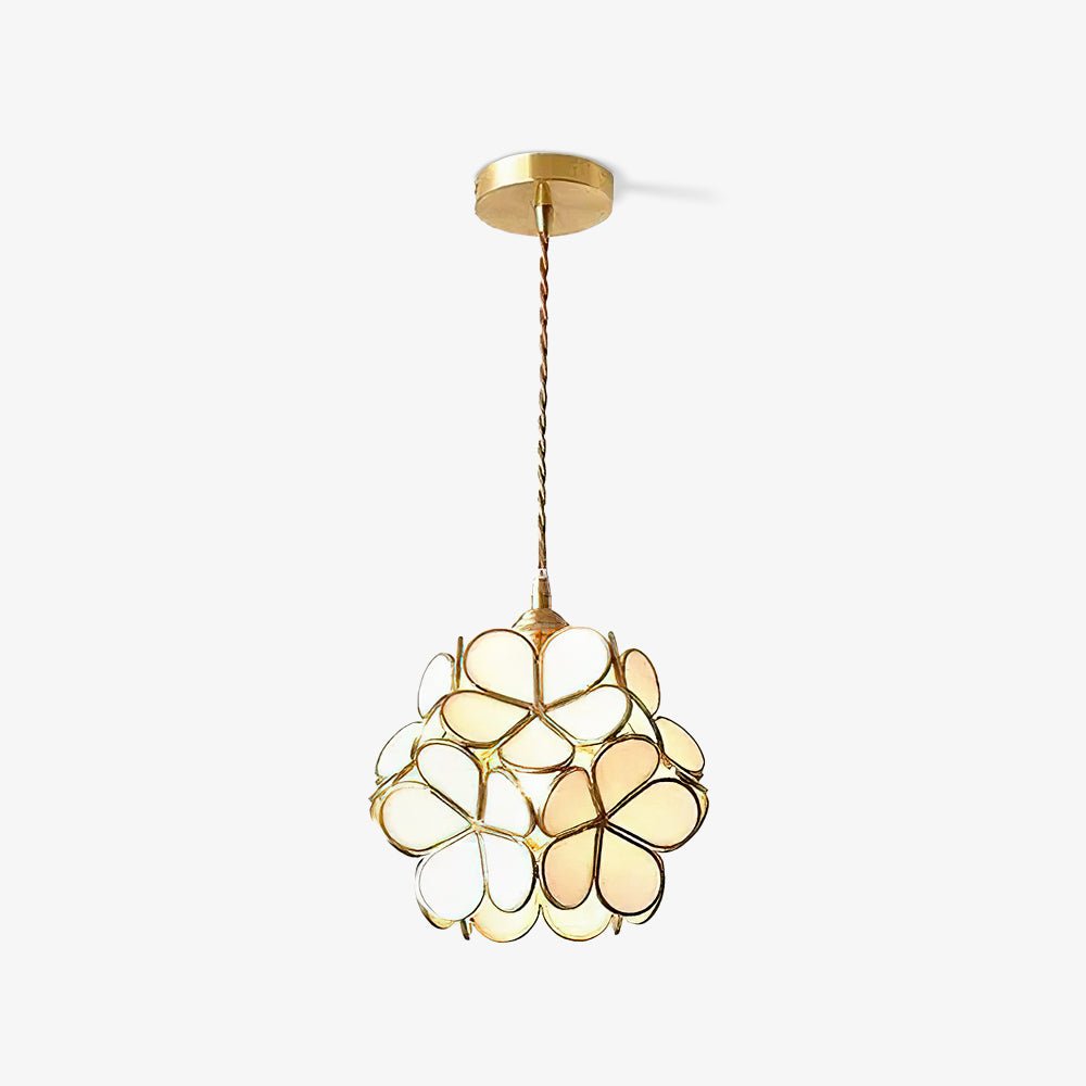 Hanglamp Bohemian met Bloemblaadjes Glas en Messing Fitting