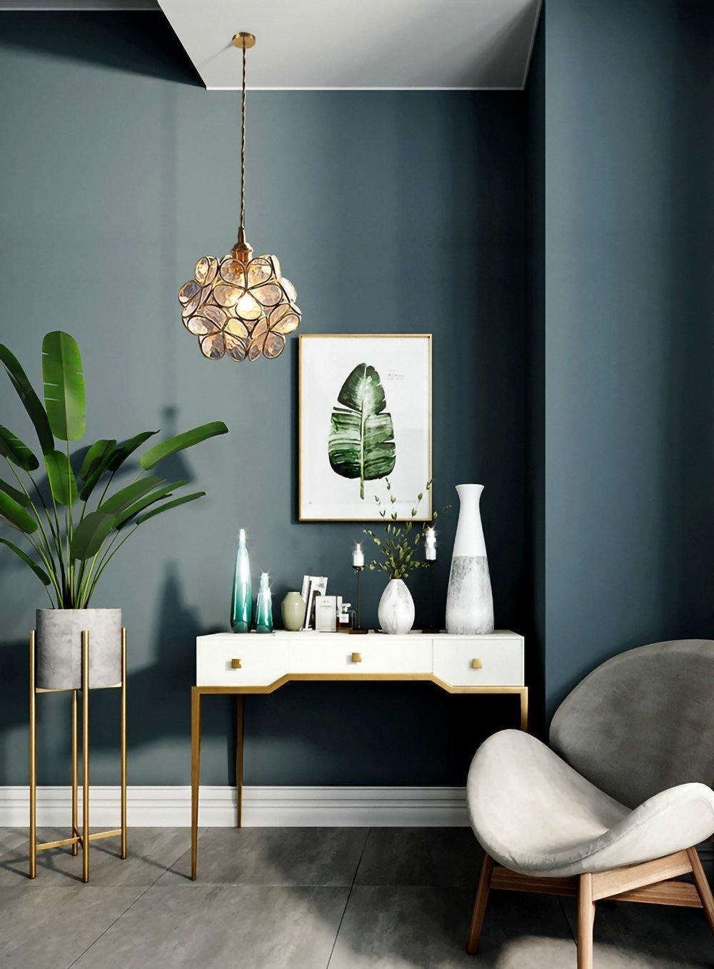 Hanglamp Bohemian met Bloemblaadjes Glas en Messing Fitting