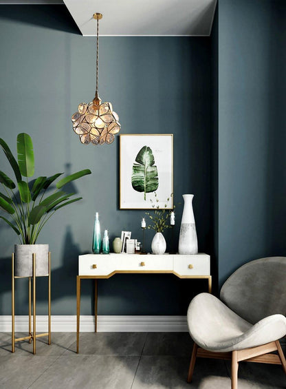Hanglamp Bohemian met Bloemblaadjes Glas en Messing Fitting