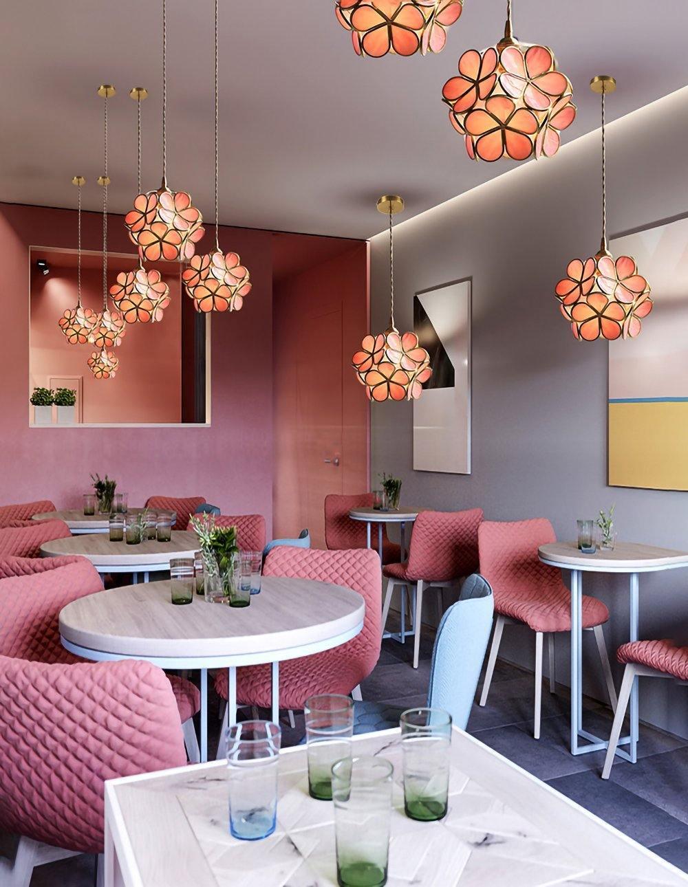 Hanglamp Bohemian met Bloemblaadjes Glas en Messing Fitting