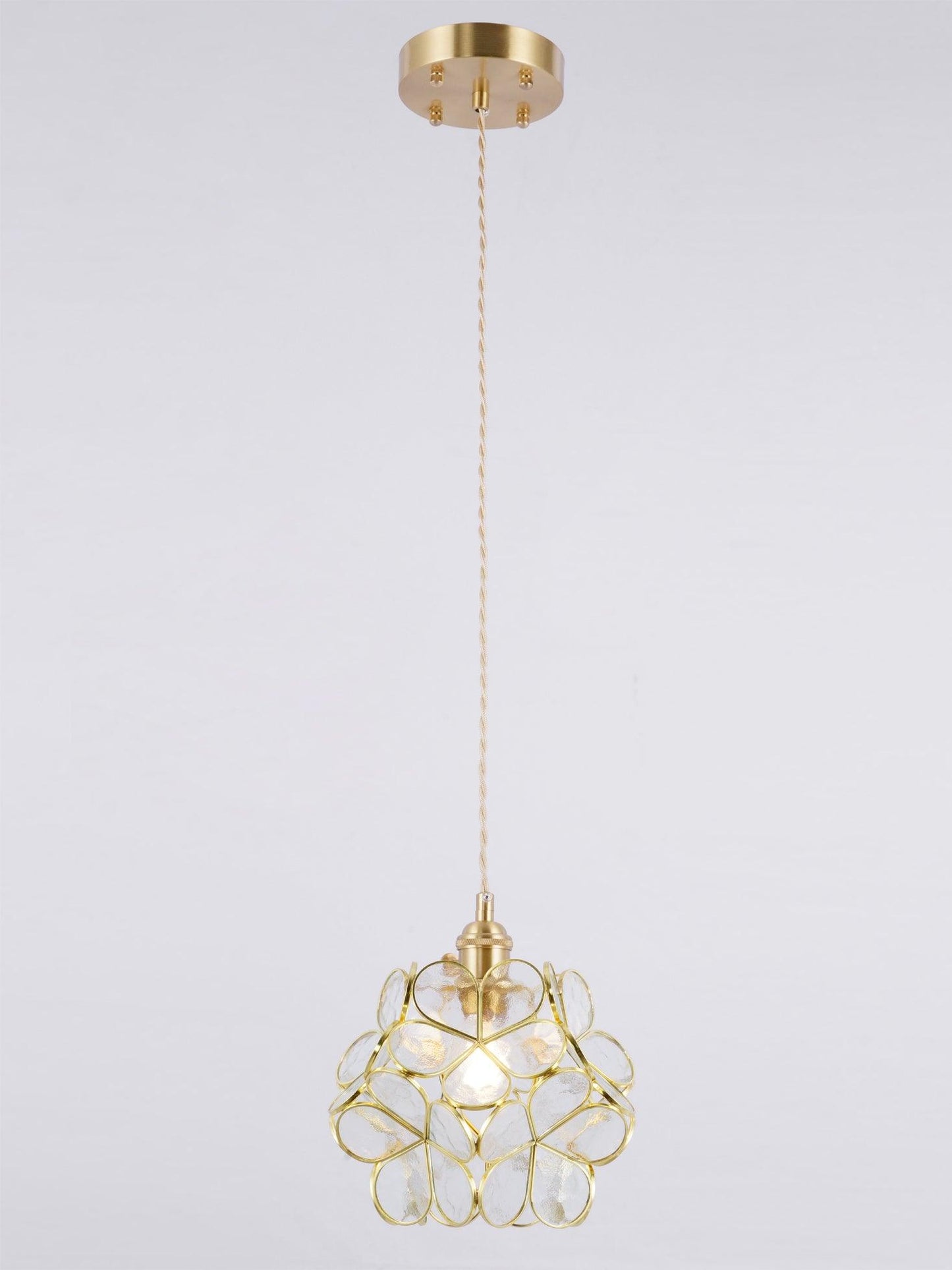 Hanglamp Bohemian met Bloemblaadjes Glas en Messing Fitting