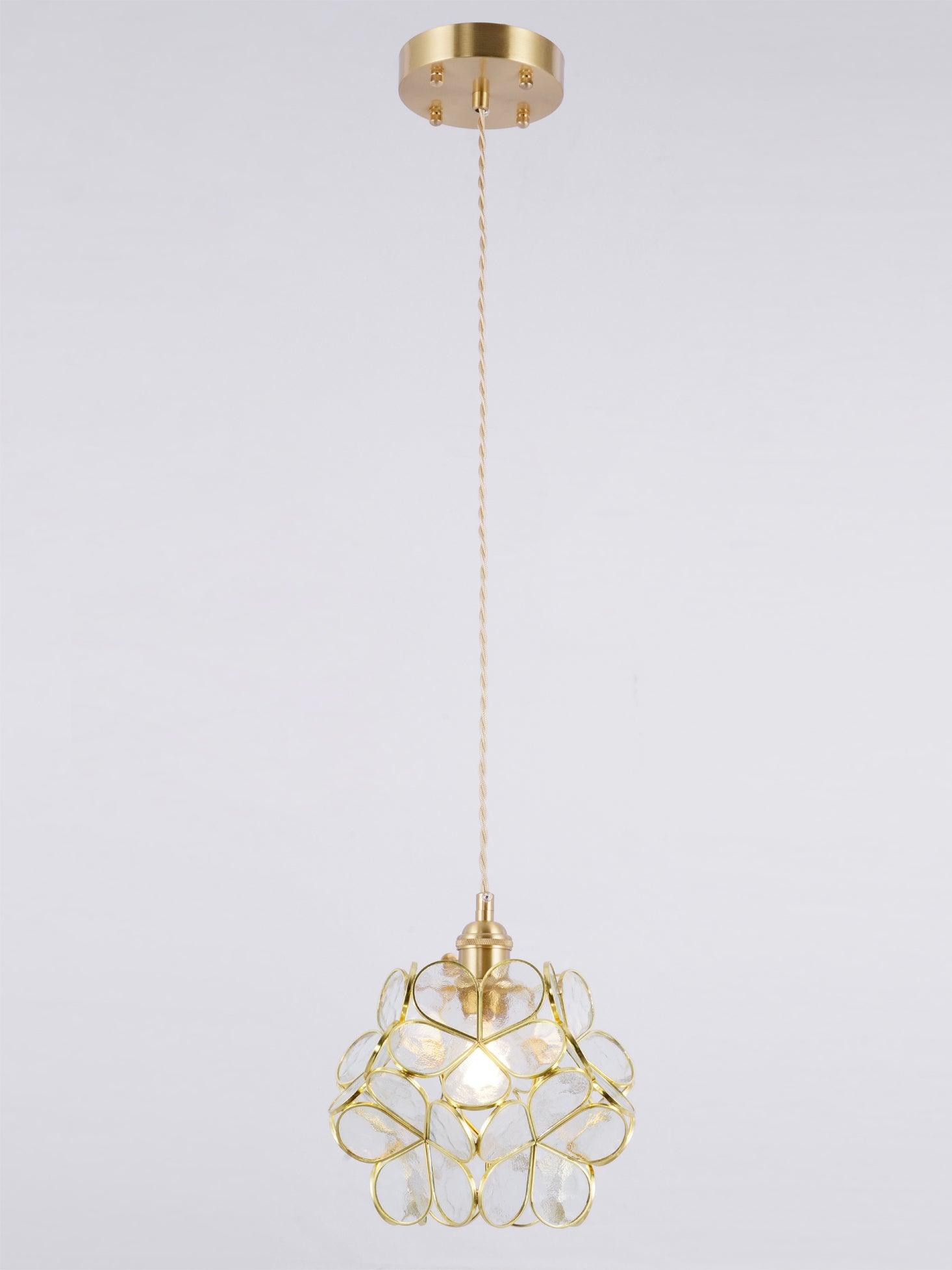 Hanglamp Bohemian met Bloemblaadjes Glas en Messing Fitting