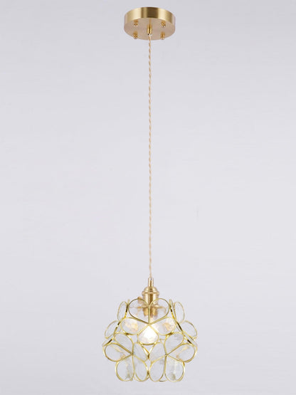 Hanglamp Bohemian met Bloemblaadjes Glas en Messing Fitting