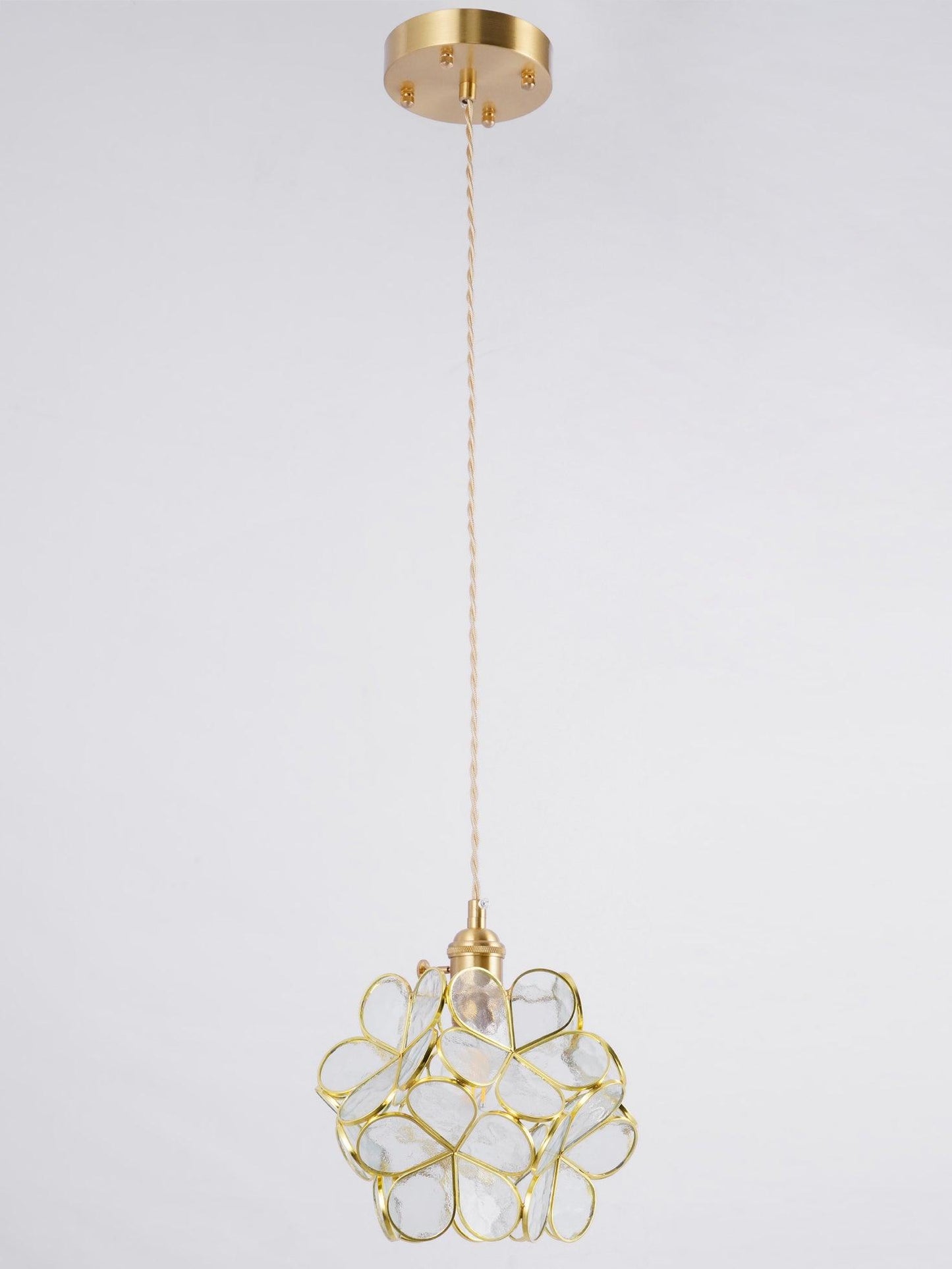 Hanglamp Bohemian met Bloemblaadjes Glas en Messing Fitting