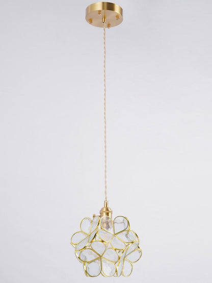 Hanglamp Bohemian met Bloemblaadjes Glas en Messing Fitting