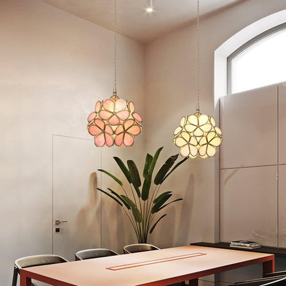 Hanglamp Bohemian met Bloemblaadjes Glas en Messing Fitting