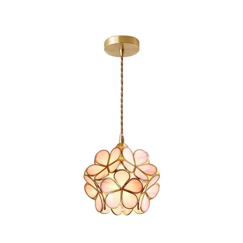 Hanglamp Bohemian met Bloemblaadjes Glas en Messing Fitting