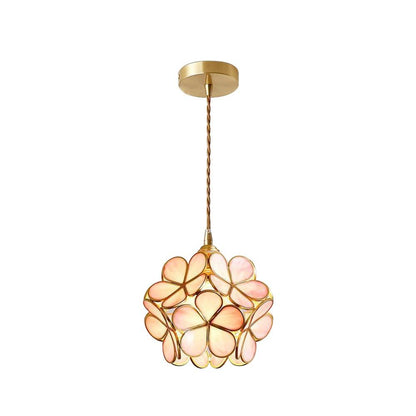 Hanglamp Bohemian met Bloemblaadjes Glas en Messing Fitting