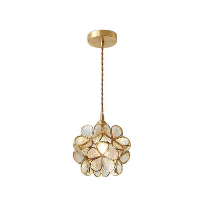 Hanglamp Bohemian met Bloemblaadjes Glas en Messing Fitting