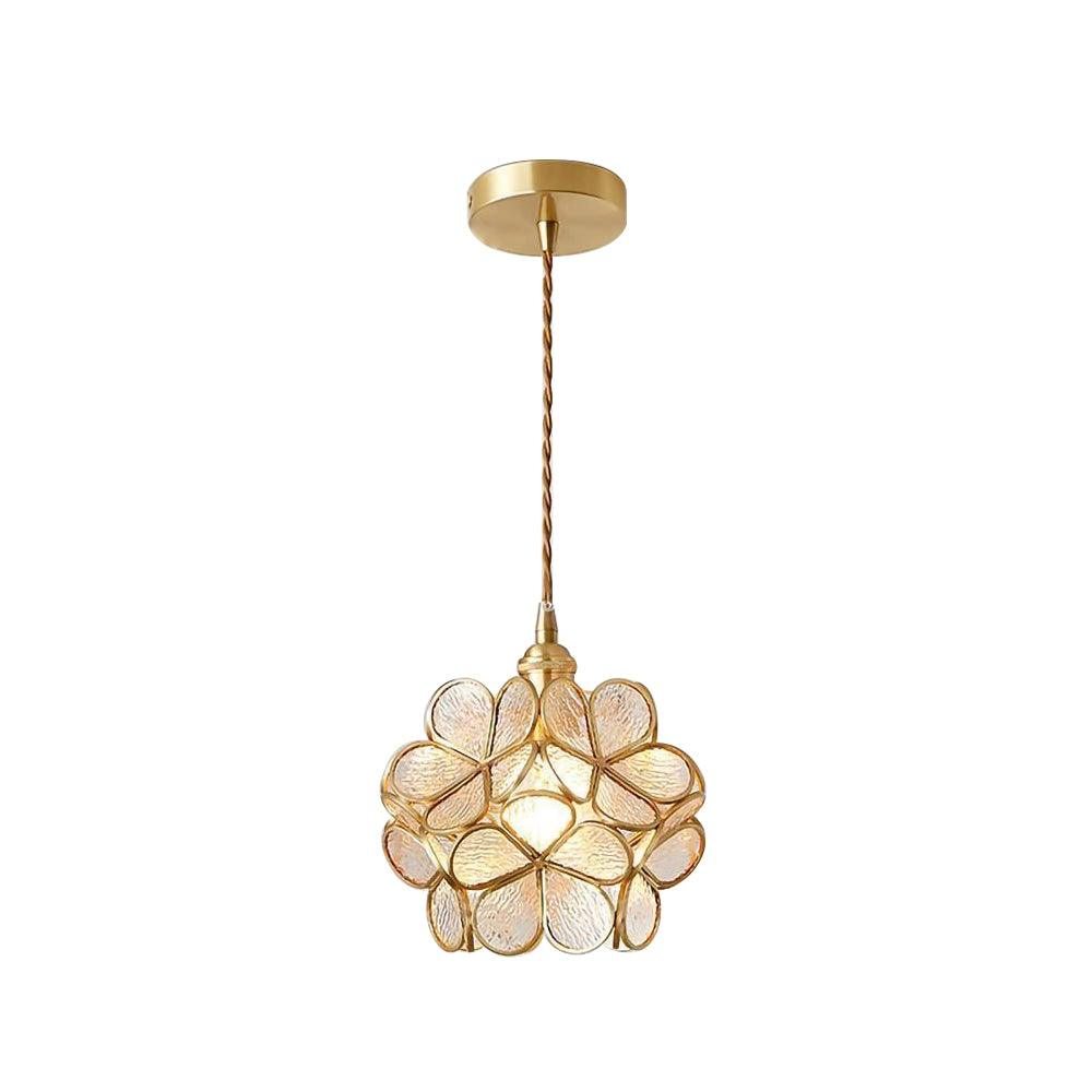 Hanglamp Bohemian met Bloemblaadjes Glas en Messing Fitting