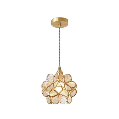 Hanglamp Bohemian met Bloemblaadjes Glas en Messing Fitting