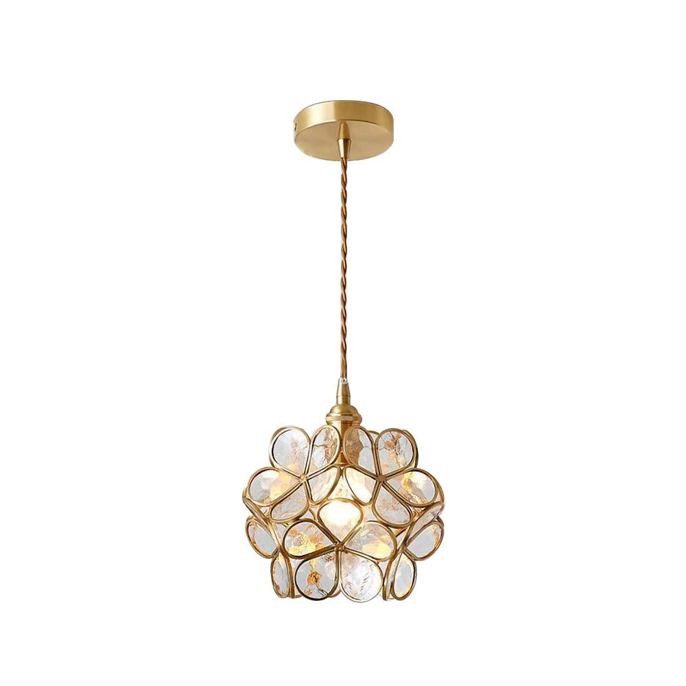 Hanglamp Bohemian met Bloemblaadjes Glas en Messing Fitting
