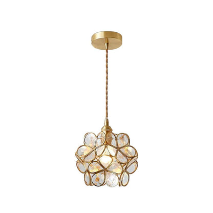 Hanglamp Bohemian met Bloemblaadjes Glas en Messing Fitting