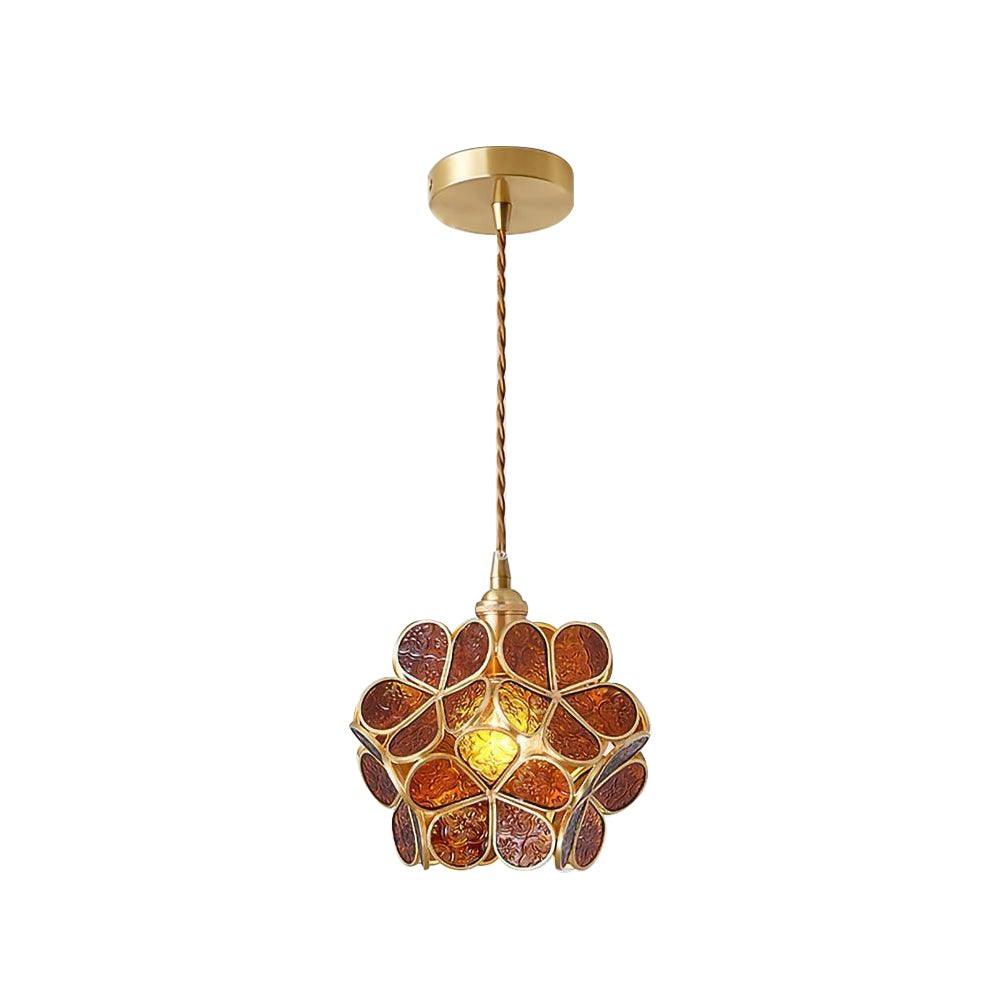 Hanglamp Bohemian met Bloemblaadjes Glas en Messing Fitting