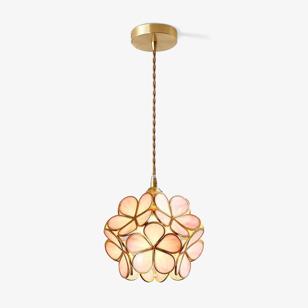 Hanglamp Bohemian met Bloemblaadjes Glas en Messing Fitting