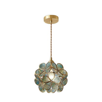 Hanglamp Bohemian met Bloemblaadjes Glas en Messing Fitting