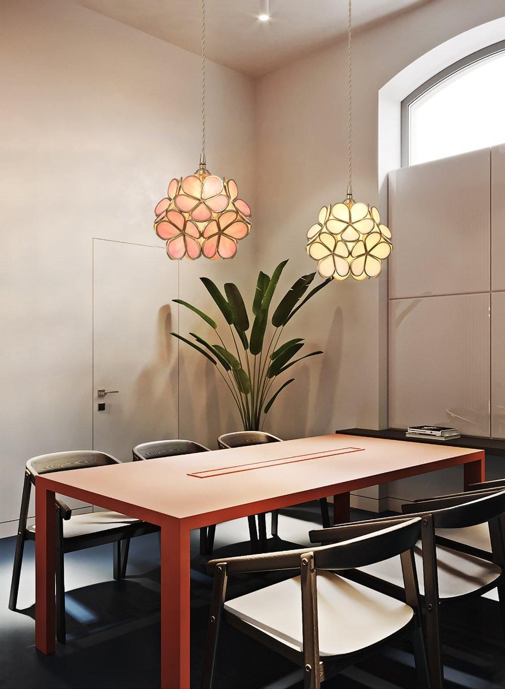 Hanglamp Bohemian met Bloemblaadjes Glas en Messing Fitting