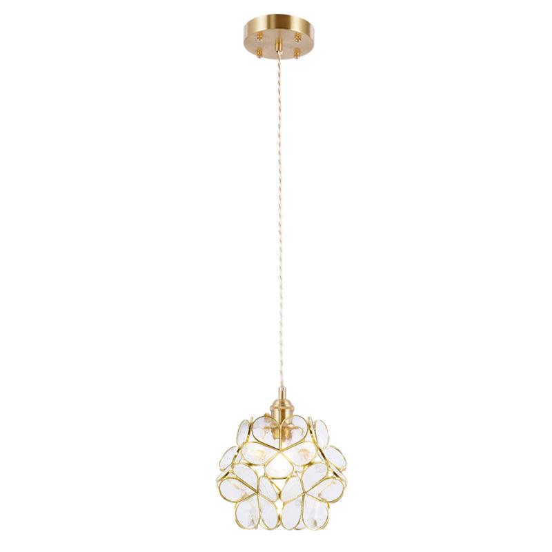 Hanglamp Bohemian met Bloemblaadjes Glas en Messing Fitting