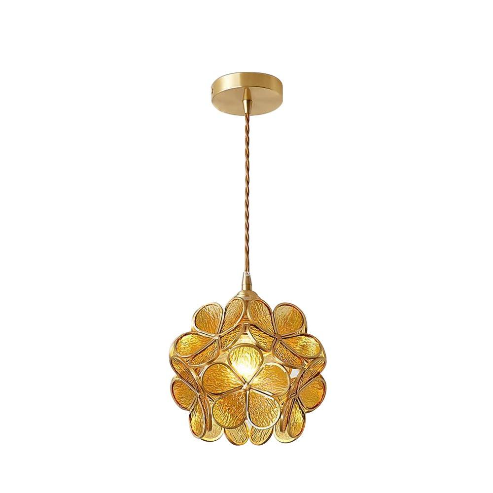 Hanglamp Bohemian met Bloemblaadjes Glas en Messing Fitting