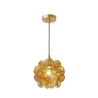 Hanglamp Bohemian met Bloemblaadjes Glas en Messing Fitting