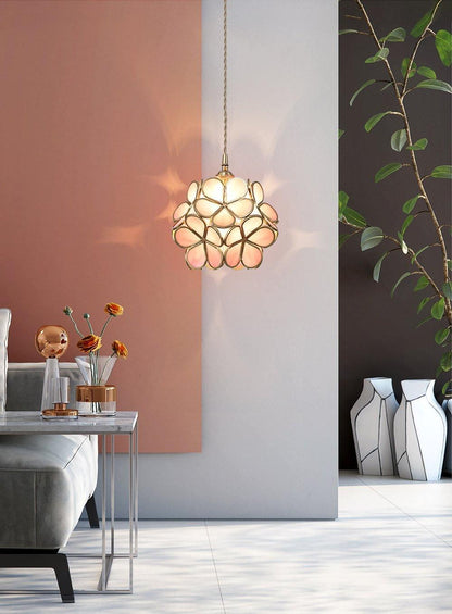 Hanglamp Bohemian met Bloemblaadjes Glas en Messing Fitting