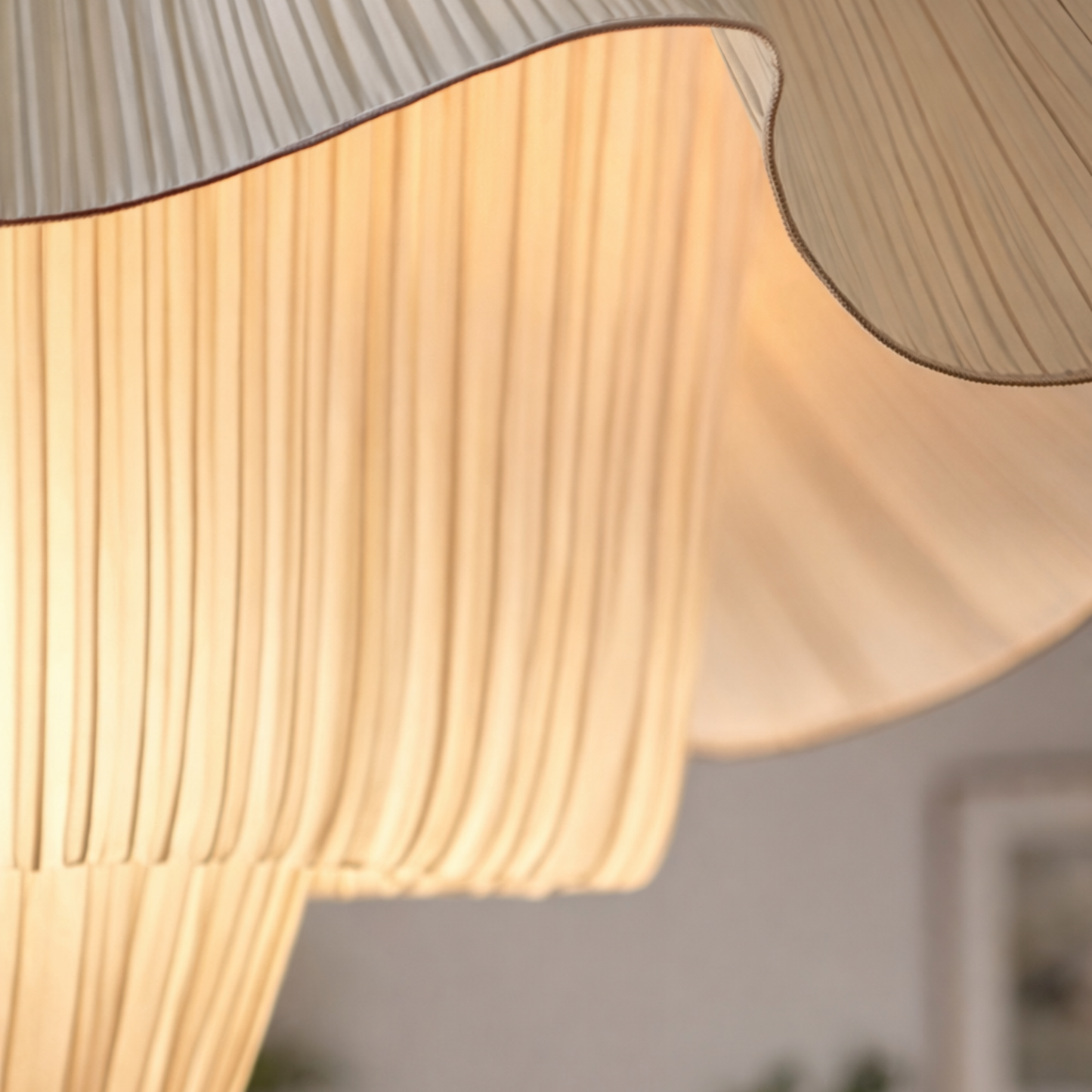 Hanglamp Bohemian met Bloemblaadjesvormige Stofkap en Verstelbare Hoogte
