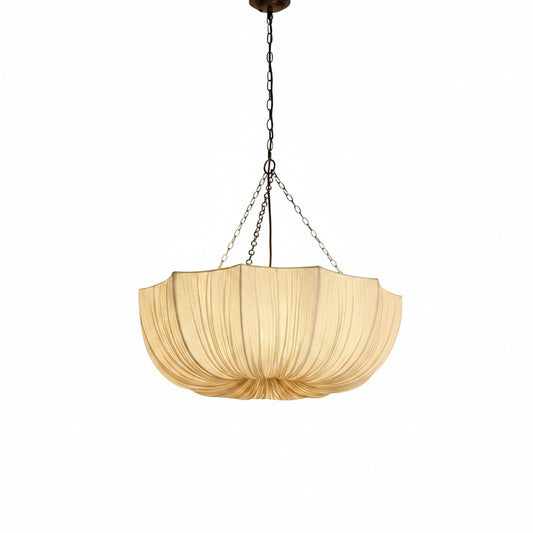Hanglamp Bohemian met Gedrapeerde Stoffen Kap en Verstelbare Ketting