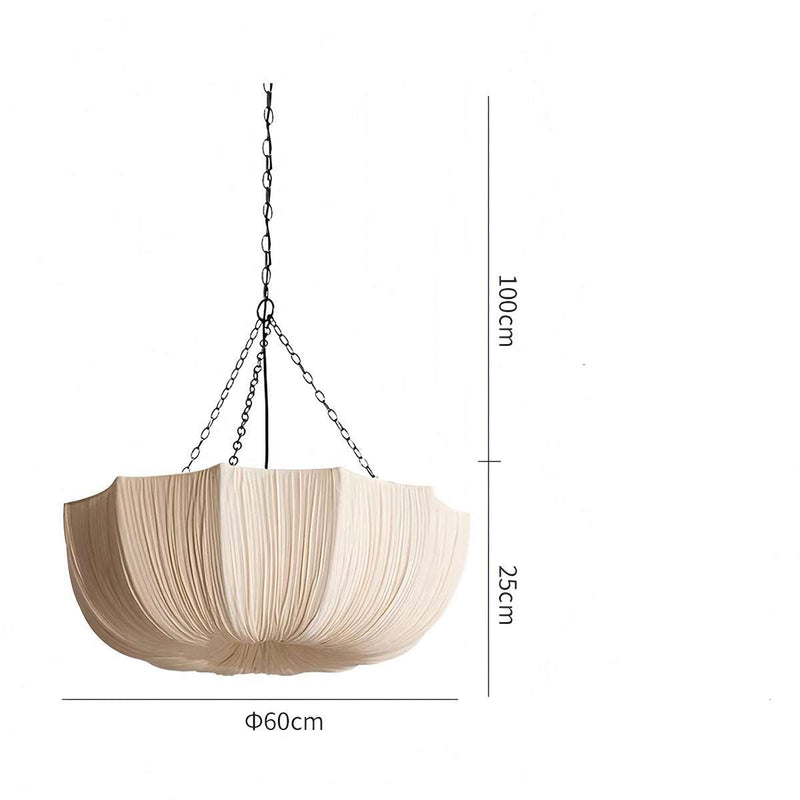 Hanglamp Bohemian met Gedrapeerde Stoffen Kap en Verstelbare Ketting