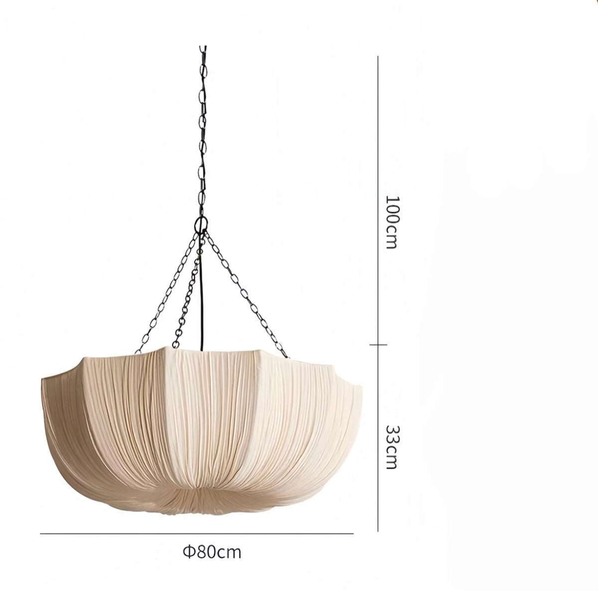 Hanglamp Bohemian met Gedrapeerde Stoffen Kap en Verstelbare Ketting