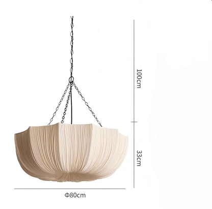 Hanglamp Bohemian met Gedrapeerde Stoffen Kap en Verstelbare Ketting