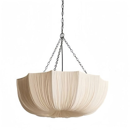 Hanglamp Bohemian met Gedrapeerde Stoffen Kap en Verstelbare Ketting