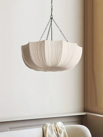 Hanglamp Bohemian met Gedrapeerde Stoffen Kap en Verstelbare Ketting