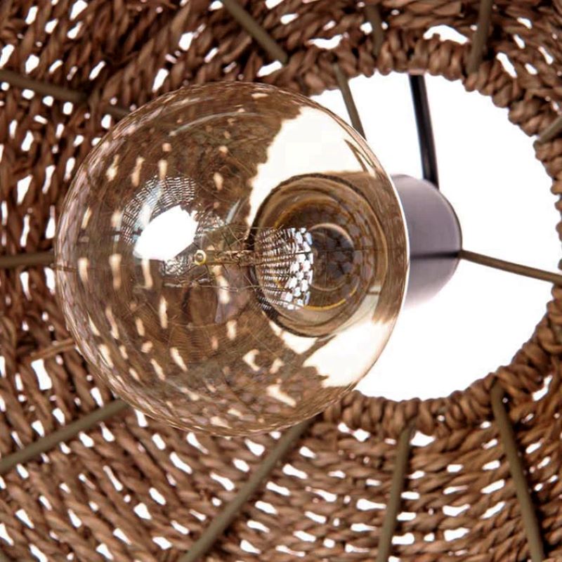 Hanglamp Bohemian met Gevlochten Rotan Kap en Verstelbare Kabel