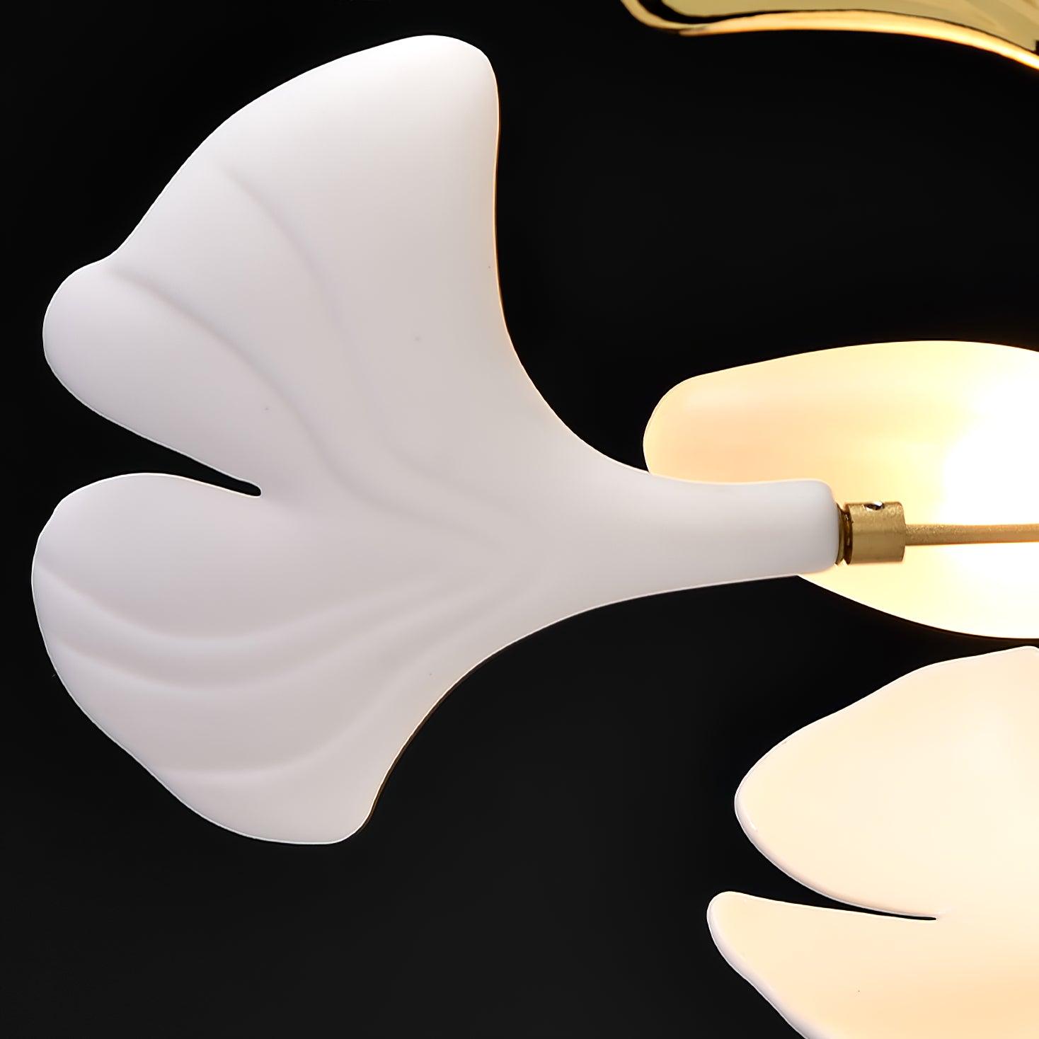 Hanglamp Bohemian met Ginkgo Bladeren en Gouden Frame