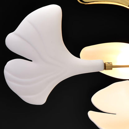 Hanglamp Bohemian met Ginkgo Bladeren en Gouden Frame
