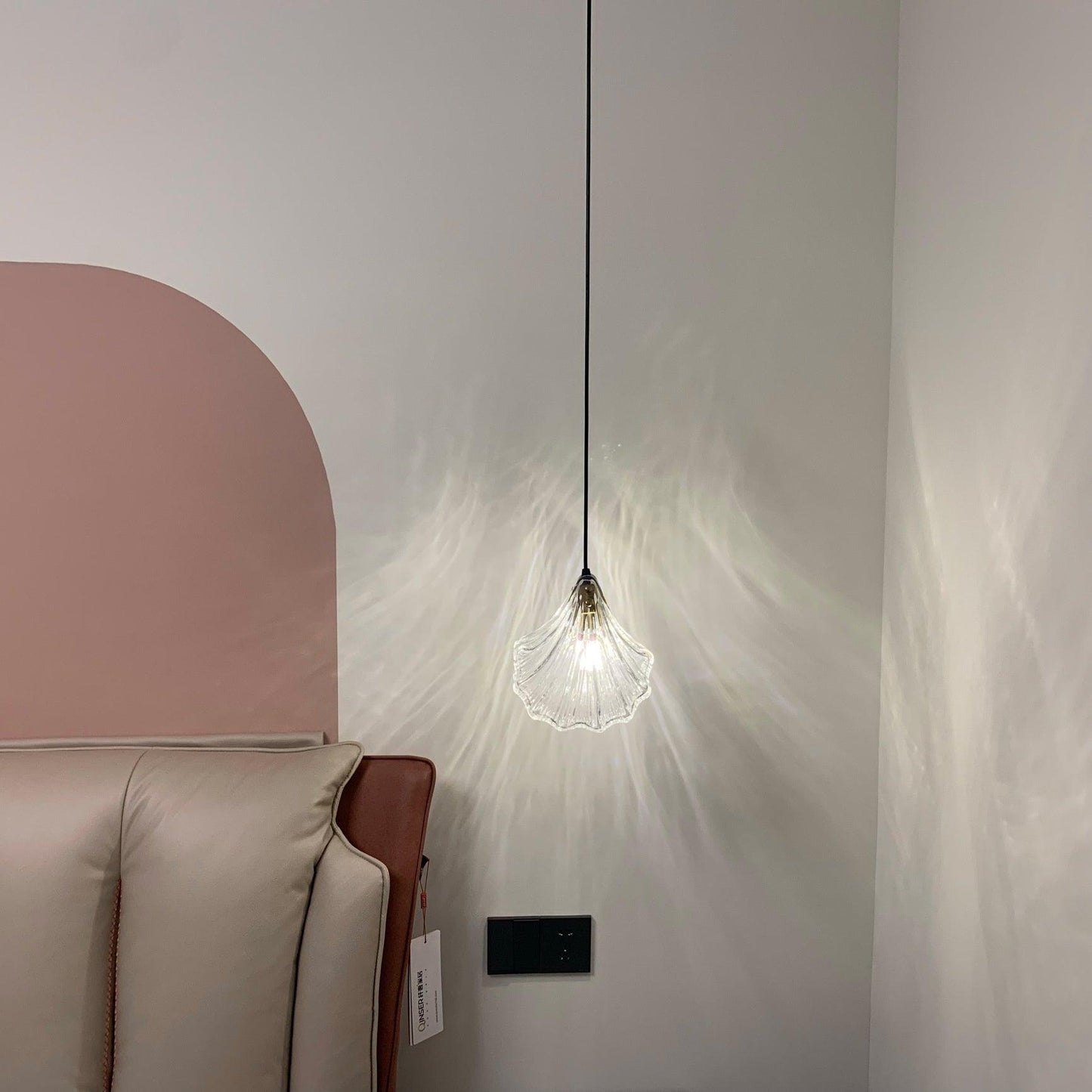 Hanglamp Bohemian met Glazen Schelpvormige Kap en Verstelbaar Snoer