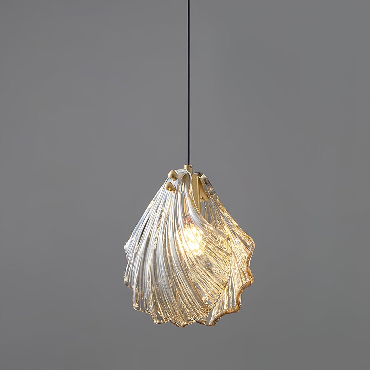Hanglamp Bohemian met Glazen Schelpvormige Kap en Verstelbaar Snoer ##POS:17##