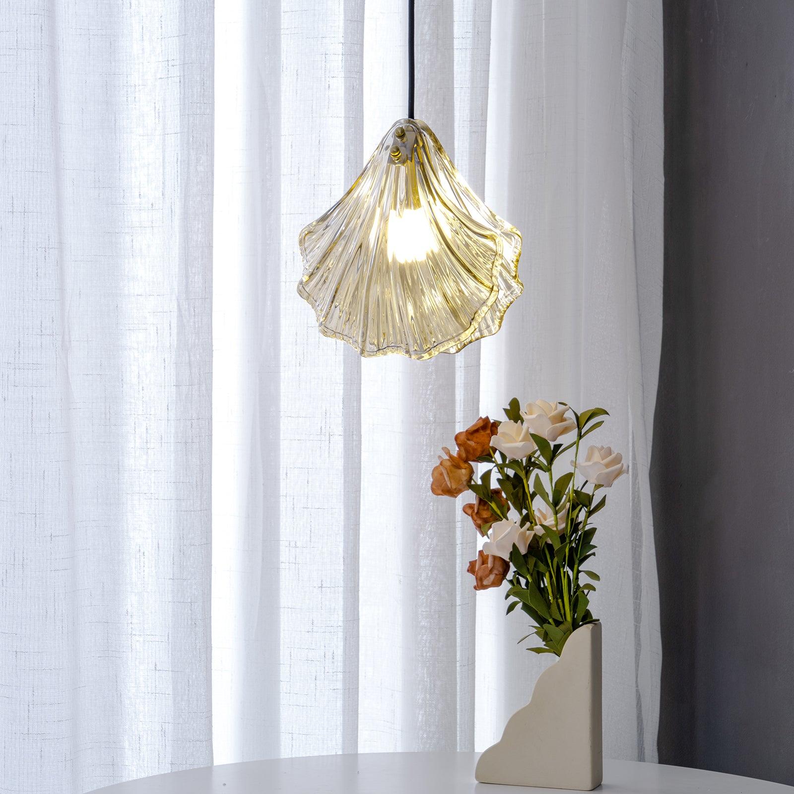 Hanglamp Bohemian met Glazen Schelpvormige Kap en Verstelbaar Snoer