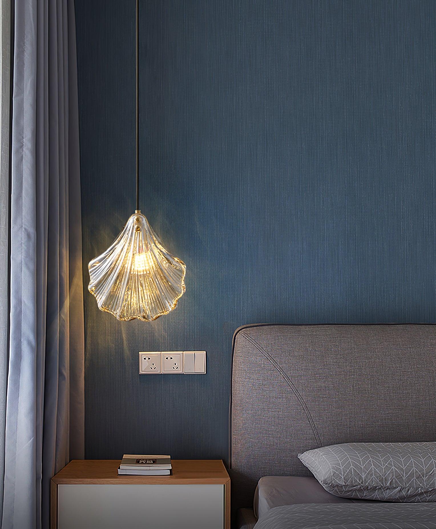 Hanglamp Bohemian met Glazen Schelpvormige Kap en Verstelbaar Snoer