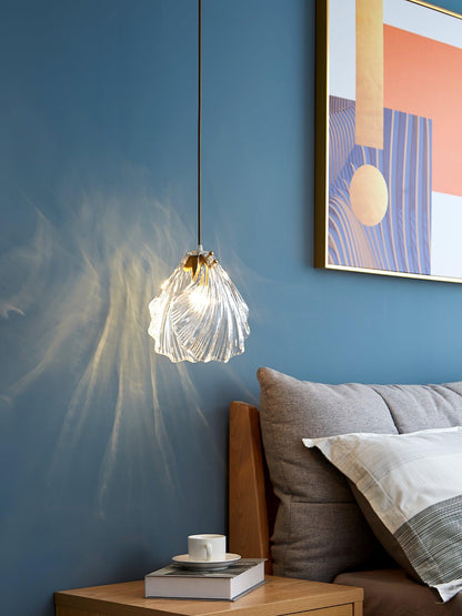 Hanglamp Bohemian met Glazen Schelpvormige Kap en Verstelbaar Snoer