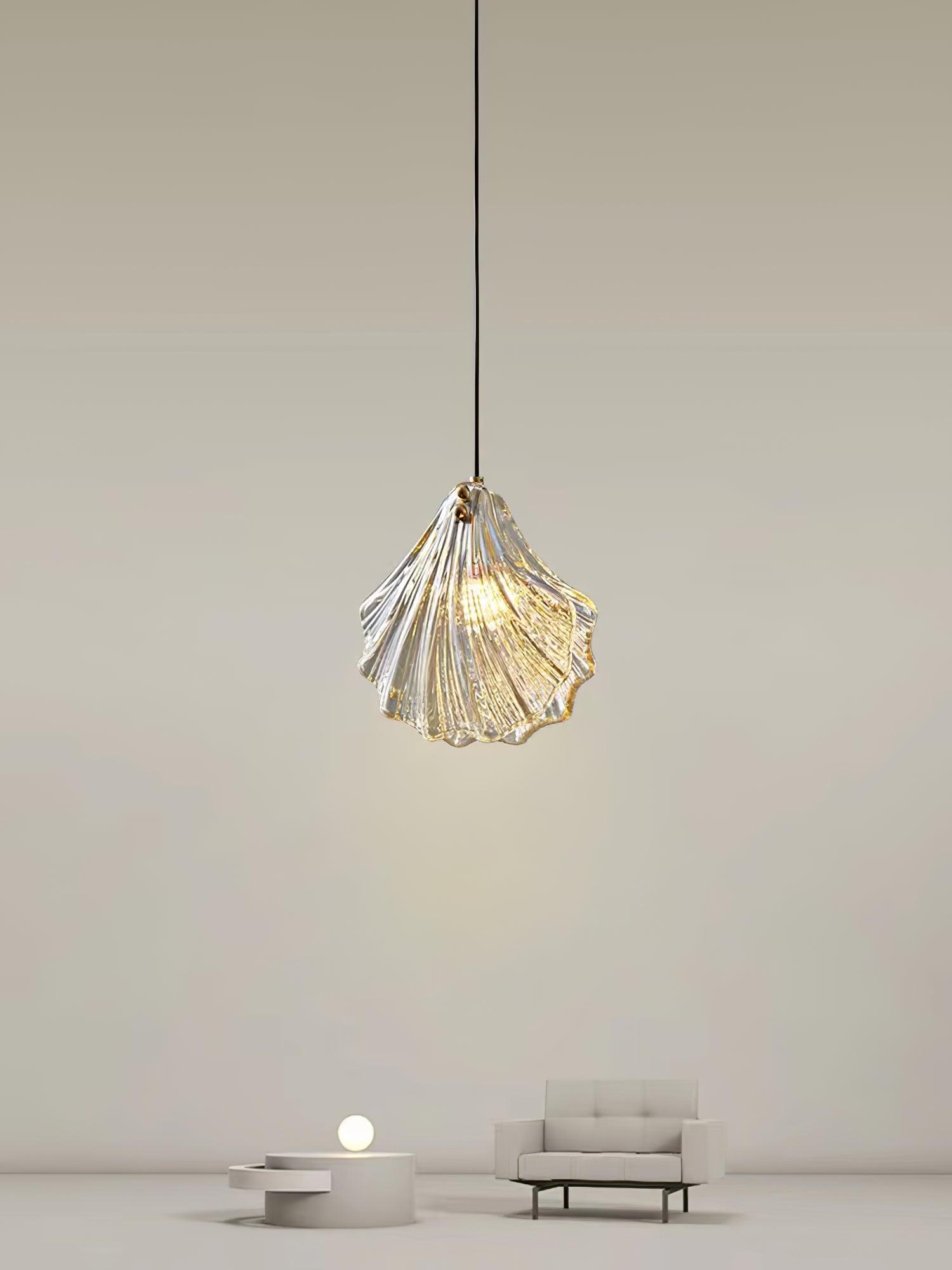Hanglamp Bohemian met Glazen Schelpvormige Kap en Verstelbaar Snoer
