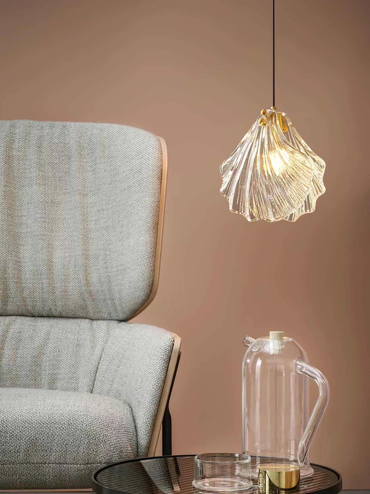 Hanglamp Bohemian met Glazen Schelpvormige Kap en Verstelbaar Snoer
